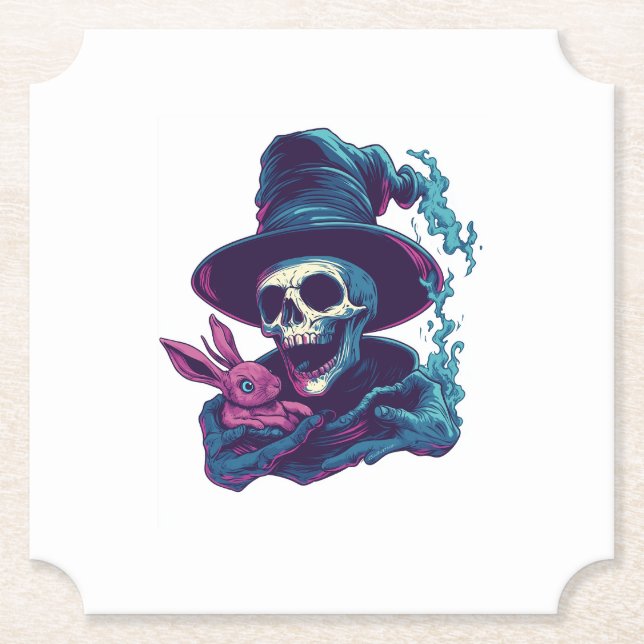 Abra-Cadabra Bones � Funny Magic Skull Underlägg Papper (Framsida)