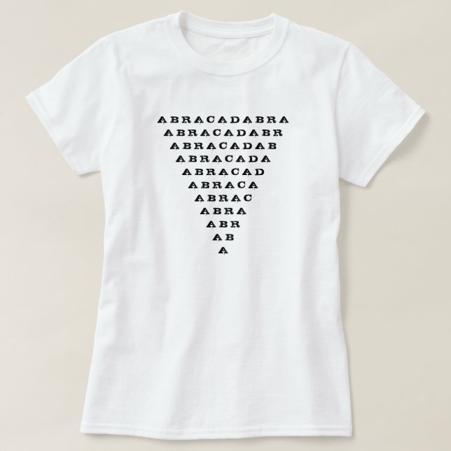 abracadabra inverterad triangel tee shirt (Design framsida)