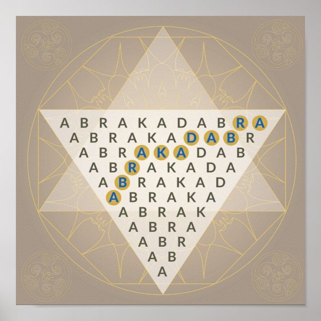 Abracadabra Magic Mantra Illustration Triangle Poster (Framsidan)