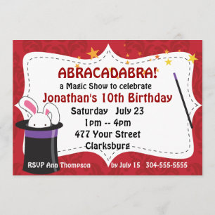 Abracadabra Magic Show Inbjudningar