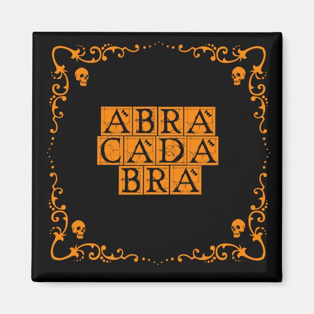 Abracadabra Magiskt Ord 2 Tums Fyrkantig Magnet (Framsidan)