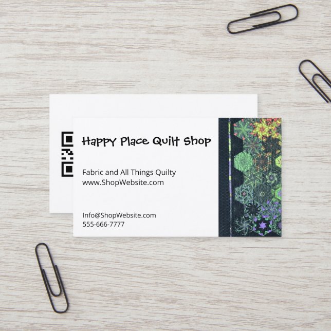 Abracadabra Quilt Fully Anpassade Biz-kort Visitkort (Fram/Back In Situ)