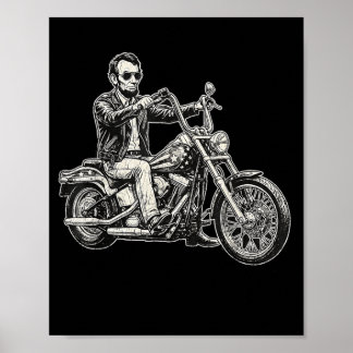 Abraham Abe Lincoln Motorcykel Amerikansk Biker Us Poster