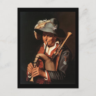 Abraham Bloemaert Bagpiper Vykort