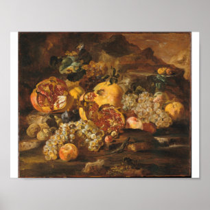Abraham Brueghel - granater och annan frukt Poster