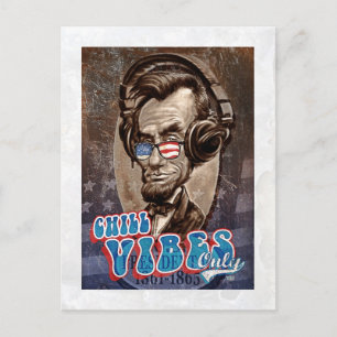Abraham Chillincoln Lincoln Music Headphone Vykort