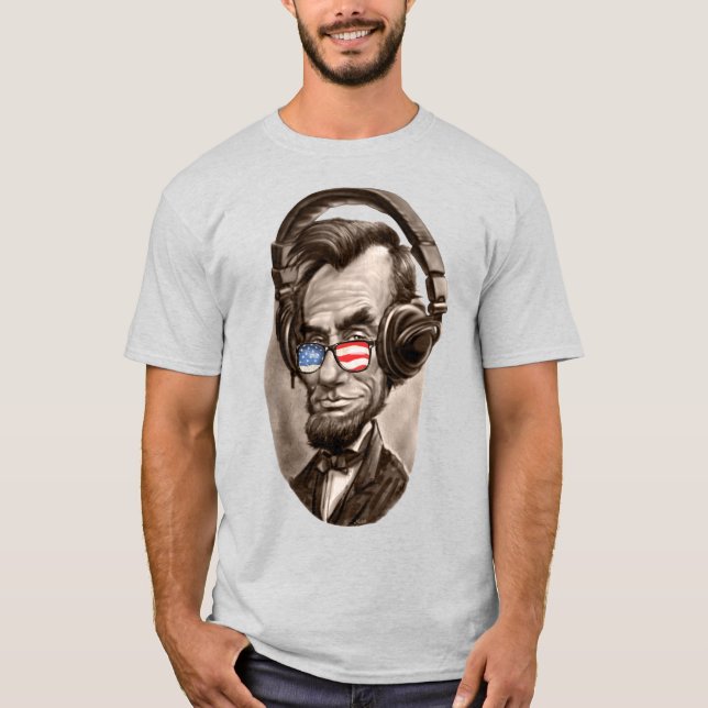 Abraham Chillincoln Lincoln Patriotic Sunglasses T Shirt (Framsida)