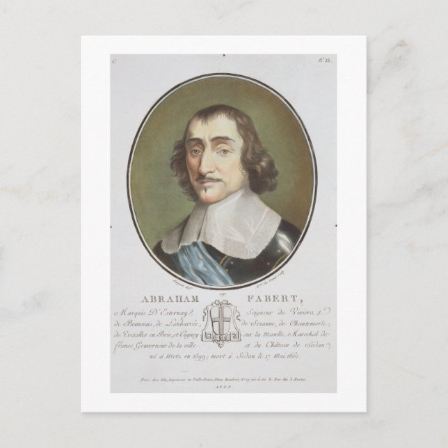 Abraham de Fabert (1599-1662) från "Porträtt des Vykort (Framsida)