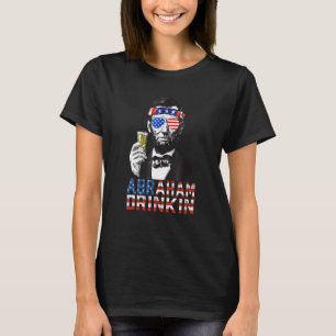 Abraham Drinkin 4:e juli Shirt Abe Lincoln Amer T