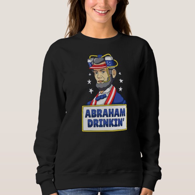 Abraham Drinkin Drinking Lincoln Meme 4 juli T Shirt (Framsida)