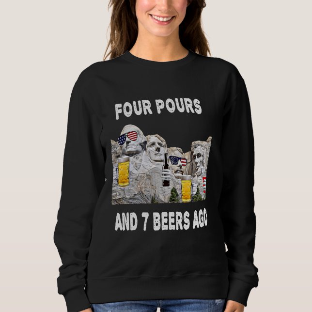 Abraham Drinkin Tshirt Mount Rushmore Funny 4:e av T Shirt (Framsida)
