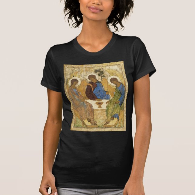 Abraham för Andrei Rublev Iconic Trinityänglar Tee (Framsida)