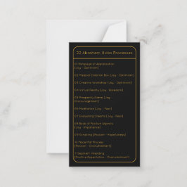 Abraham Hicks LOA 22 Processes List Black Pocket Anteckningskort