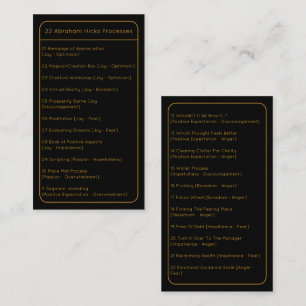 Abraham Hicks LOA 22 Processes List Black Pocket Anteckningskort