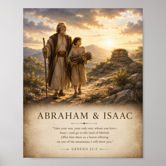 Abraham & Isaac Bibelplanschen Poster (Framsidan)