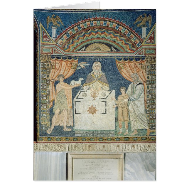 Abraham, Isaac och Melchisedech Hälsningskort (Framsidan)