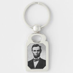 Abraham Lincoln: 16:e Amerikas president Rektangulärt Silverfärgad Nyckelring