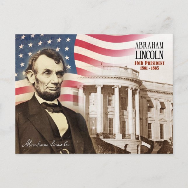Abraham Lincoln - 16:e presidenten i USA Vykort (Framsida)