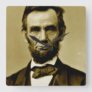 Abraham Lincoln 16:e USA:s president Fyrkantig Klocka