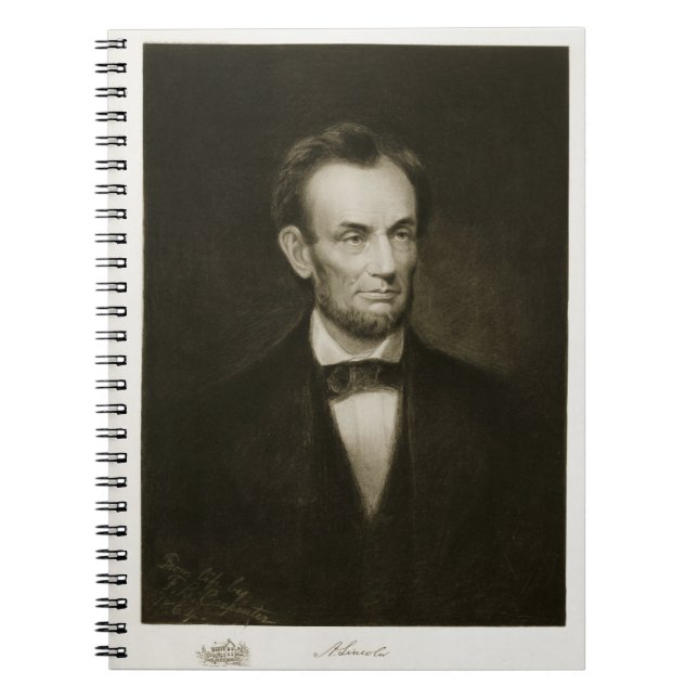 Abraham Lincoln 16th president av den eniga Anteckningsbok Med Spiral (Framsidan)