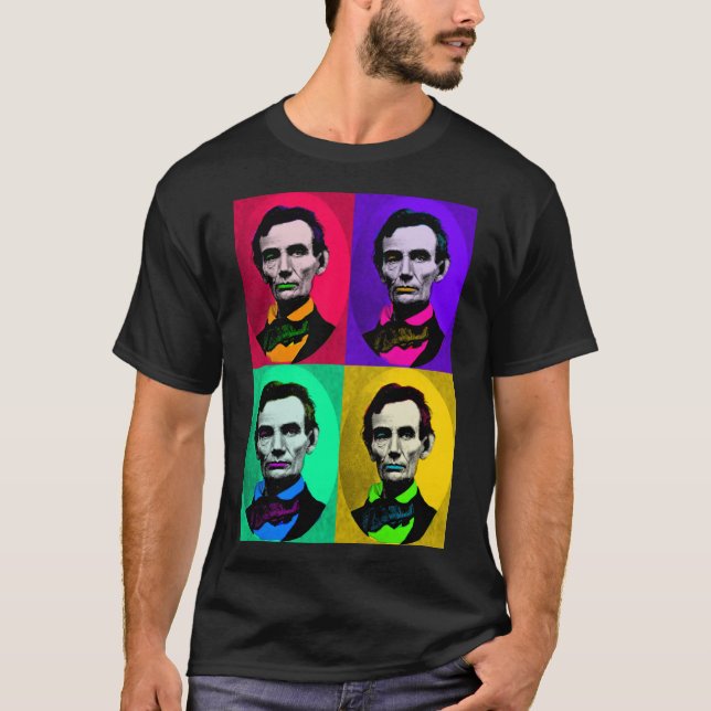 Abraham Lincoln 1858, Pop Art Interpretation T Shirt (Framsida)