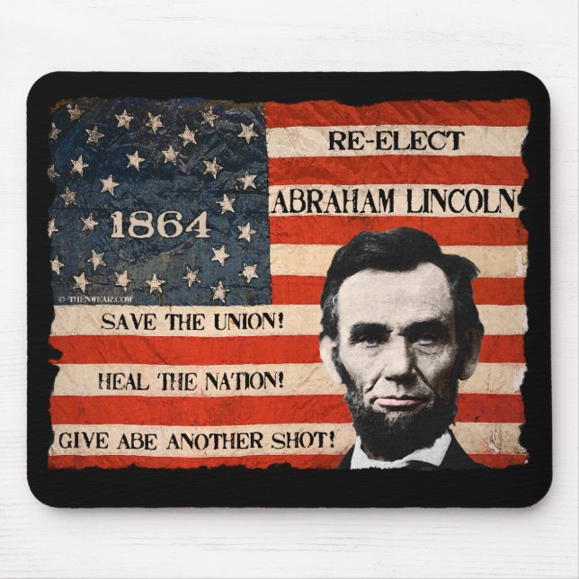 Abraham Lincoln 1864 Kampanj Mousepad Musmatta (Framsidan)
