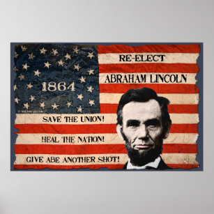 Abraham Lincoln 1864 Val Kampanj Wall Poster