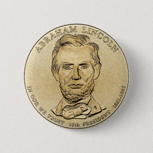 Abraham Lincoln $1 President Coin Button Knapp