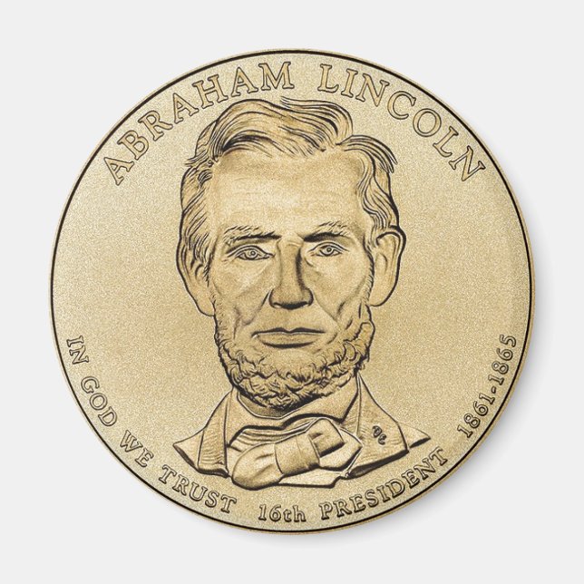 Abraham Lincoln $1 President Coin Magnet (Framsidan)