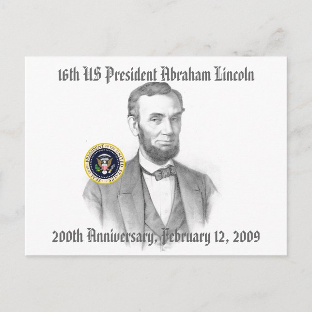 Abraham Lincoln 200-årsjubileum Vykort (Framsida)