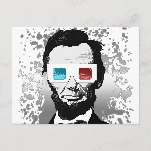 Abraham Lincoln - 3D (2) Vykort (Framsida)