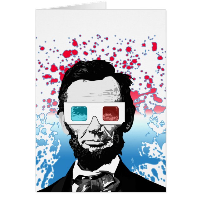 Abraham Lincoln - 3D Hälsningskort (Framsidan)