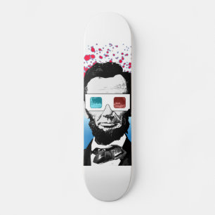 Abraham Lincoln - 3D Mini Skateboard Bräda 18,5 Cm