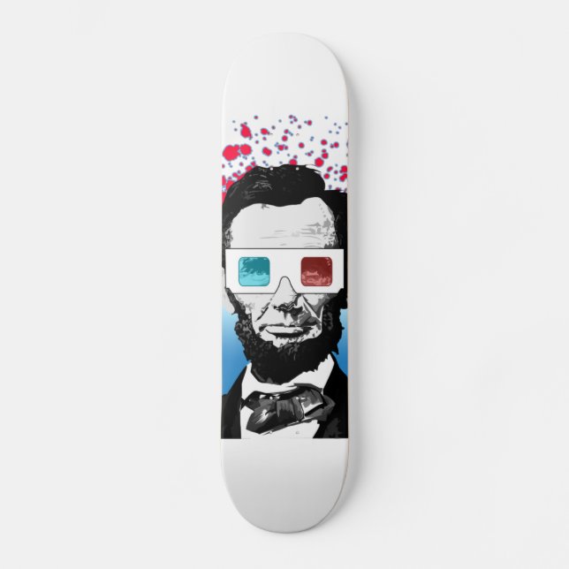 Abraham Lincoln - 3D Mini Skateboard Bräda 18,5 Cm (Framsida)