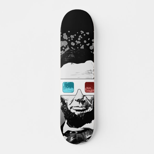 Abraham Lincoln - 3D Mini Skateboard Bräda 18,5 Cm (Framsida)