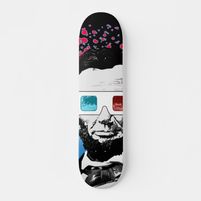 Abraham Lincoln - 3D Mini Skateboard Bräda 18,5 Cm (Framsida)