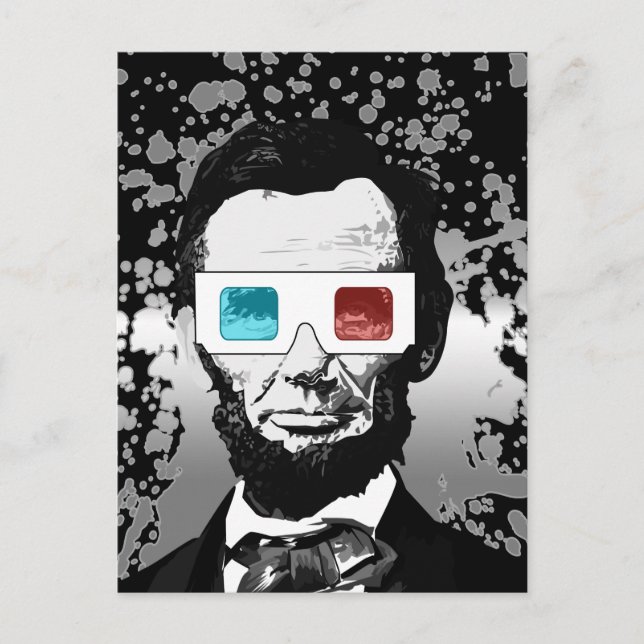 Abraham Lincoln - 3D Vykort (Framsida)