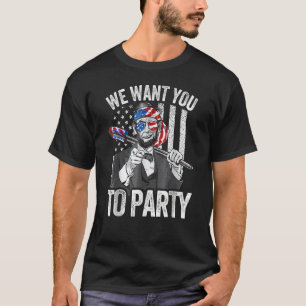 Abraham Lincoln 4:e juli män amerikansk USA flagga T Shirt