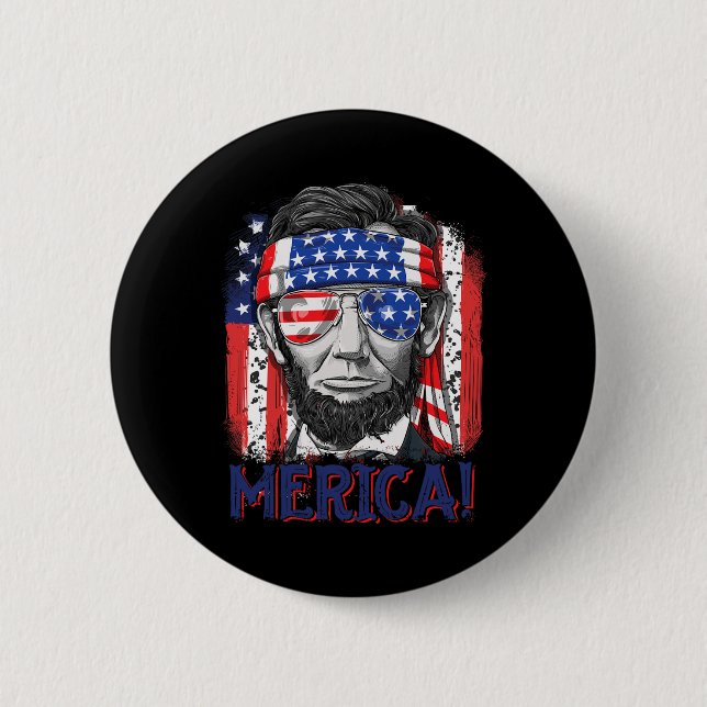 Abraham Lincoln 4:e juli Merica män kvinnor Ameri Knapp (Framsida)