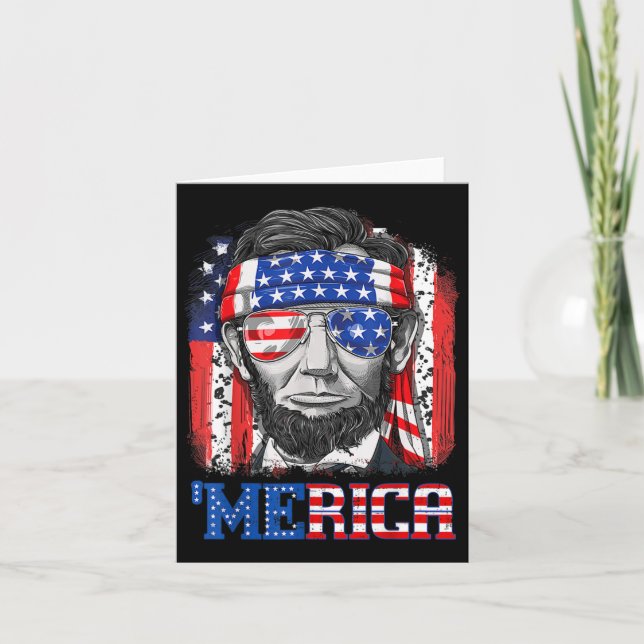 Abraham Lincoln 4:e juli Merica Manar Women Ameri Kort (Framsida)