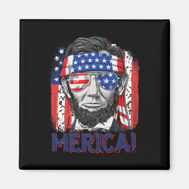 Abraham Lincoln 4:e juli Merica Manar Women Ameri Magnet (Framsidan)