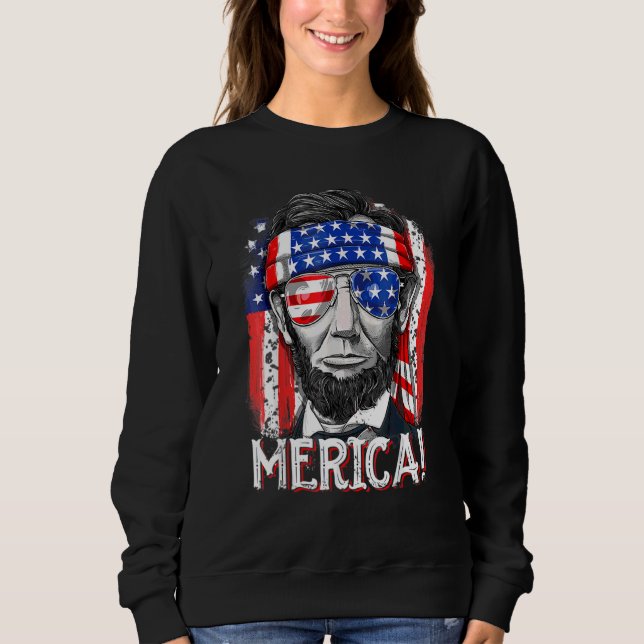 Abraham Lincoln 4:e juli Merica Manar Women Ameri T Shirt (Framsida)