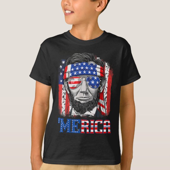 Abraham Lincoln 4:e juli Merica Manar Women Ameri T Shirt (Framsida)