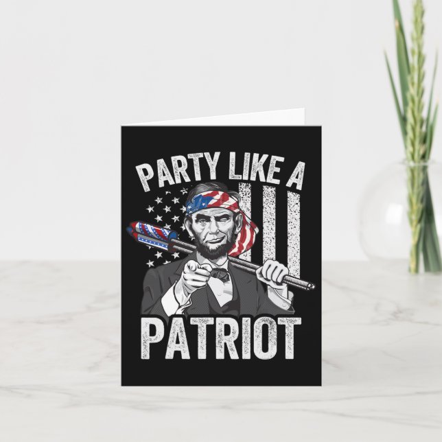 Abraham Lincoln 4:e juli skjorta män amerikansk US Kort (Framsida)