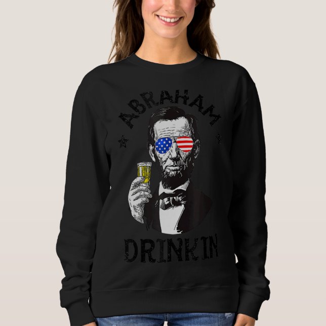Abraham Lincoln 4:e juli, som dricker Manar Kvinno T Shirt (Framsida)
