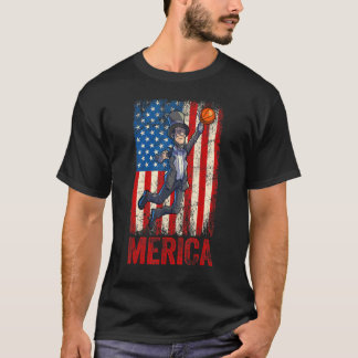 Abraham Lincoln 4:e juli Women Manar American USA T Shirt