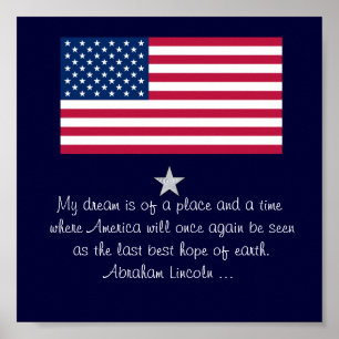Abraham Lincoln 4 juli-citat Flaggposter Poster