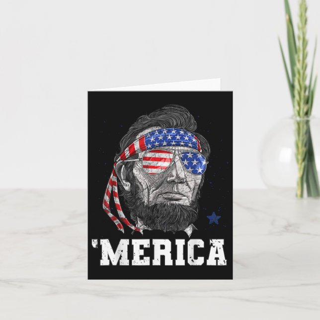 Abraham Lincoln 4 juli Merica män kvinnor Ameri Kort (Framsida)