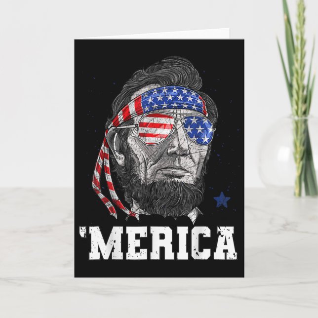Abraham Lincoln 4 juli Merica män kvinnor Ameri Kort (Framsida)