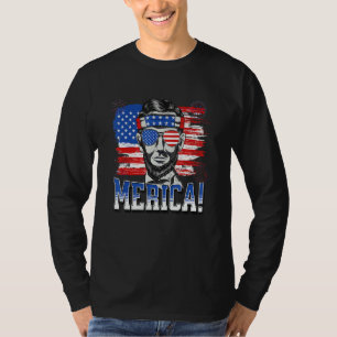 Abraham Lincoln 4 juli Merica män kvinnor Ameri T Shirt